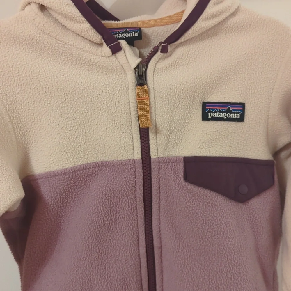 Patagonia Cream and Purple Fleece Jacket 3T - Picture 2 of 5
